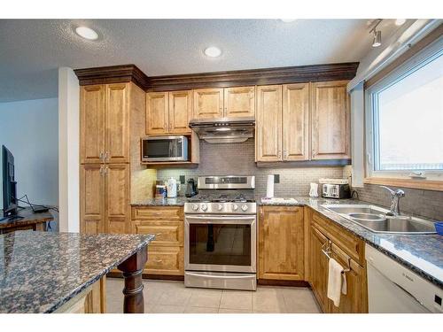 3227 41 Street Se, Calgary, AB - Indoor Photo Showing Kitchen With Double Sink