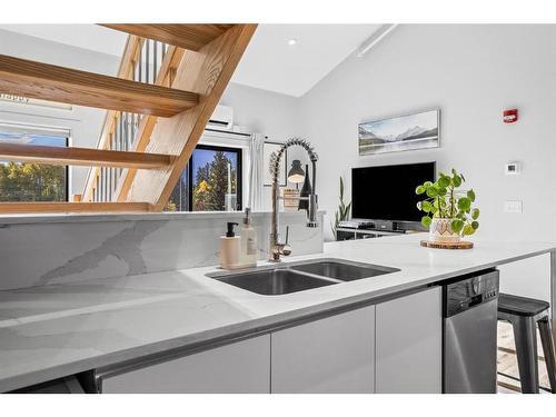 219B-1 Industrial Place, Canmore, AB - Indoor Photo Showing Kitchen With Double Sink