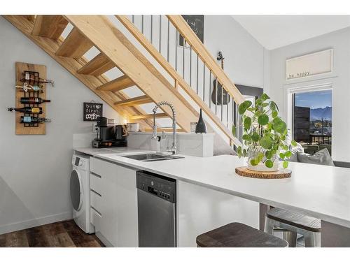 219B-1 Industrial Place, Canmore, AB - Indoor Photo Showing Kitchen With Double Sink