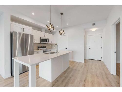 210-30 Sage Hill Walk Nw, Calgary, AB - Indoor Photo Showing Kitchen With Double Sink With Upgraded Kitchen