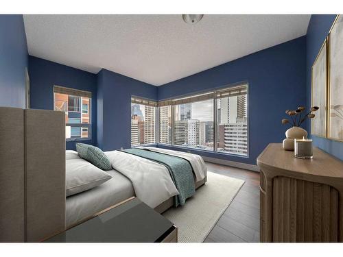 2105-920 5 Avenue Sw, Calgary, AB - Indoor Photo Showing Bedroom