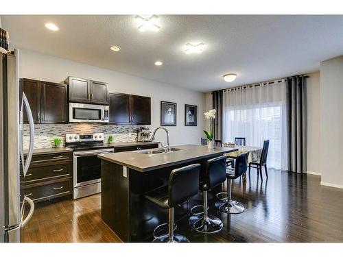 125 Copperstone Close Se, Calgary, AB - Indoor Photo Showing Kitchen With Stainless Steel Kitchen With Double Sink With Upgraded Kitchen