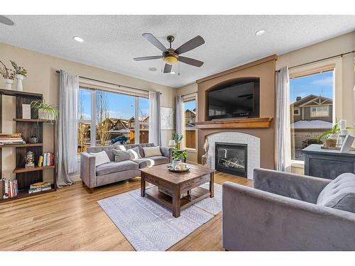 217 Auburn Glen Circle Se, Calgary, AB - Indoor Photo Showing Living Room With Fireplace