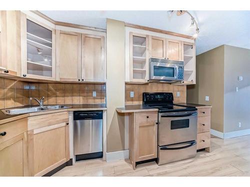 102-1530 16 Avenue Sw, Calgary, AB - Indoor Photo Showing Kitchen With Double Sink