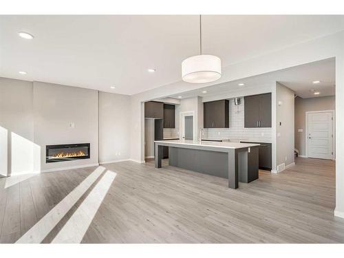 124 Emerald Drive, Red Deer, AB - Indoor With Fireplace