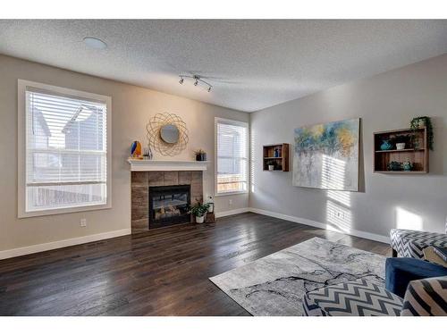 178 Chaparral Valley Way Se, Calgary, AB - Indoor Photo Showing Living Room With Fireplace