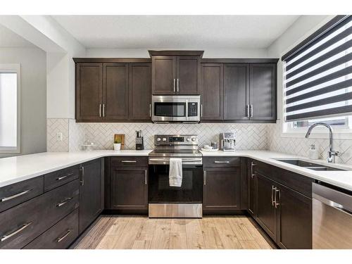 257 Masters Crescent Se, Calgary, AB - Indoor Photo Showing Kitchen With Double Sink With Upgraded Kitchen