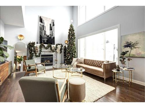 26 Elgin Park Road Se, Calgary, AB - Indoor Photo Showing Living Room With Fireplace