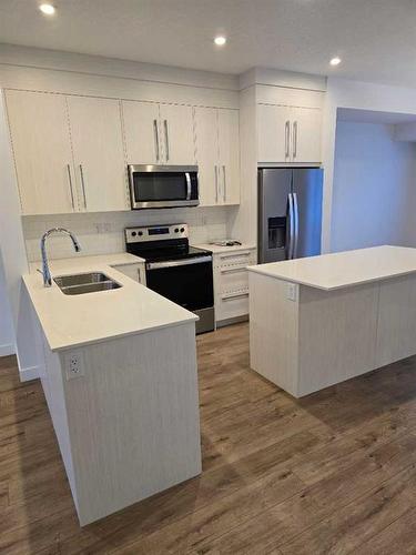 303-669 Savanna Boulevard Ne, Calgary, AB - Indoor Photo Showing Kitchen With Stainless Steel Kitchen With Double Sink