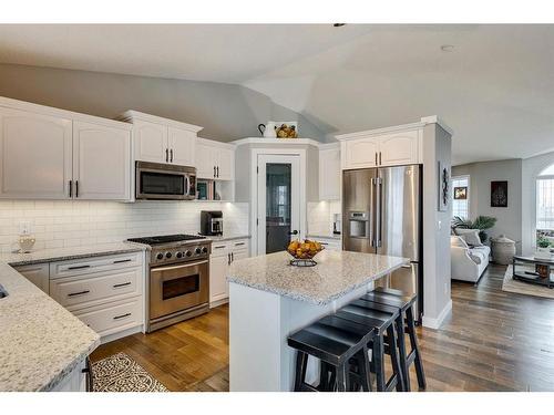 940 Woodside Lane Nw, Airdrie, AB - Indoor Photo Showing Kitchen With Stainless Steel Kitchen With Upgraded Kitchen