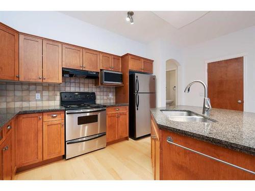 201-824 10 Street Nw, Calgary, AB - Indoor Photo Showing Kitchen With Double Sink