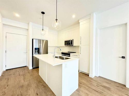 2116-111 Wolf Creek Drive Se, Calgary, AB - Indoor Photo Showing Kitchen With Stainless Steel Kitchen With Double Sink