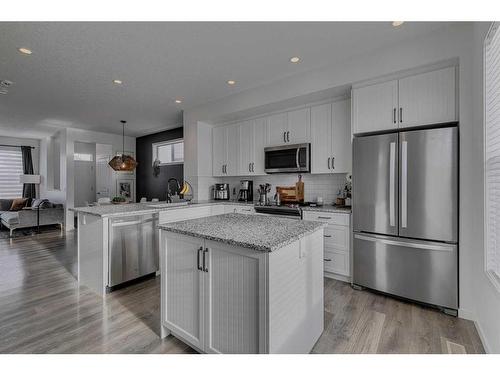 8141 Masters Boulevard Se, Calgary, AB - Indoor Photo Showing Kitchen With Stainless Steel Kitchen With Upgraded Kitchen