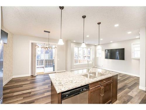 9 Savanna Green Ne, Calgary, AB - Indoor Photo Showing Kitchen With Double Sink With Upgraded Kitchen