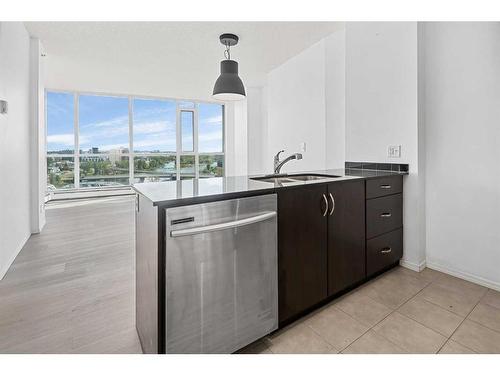 1103-325 3 Street Se, Calgary, AB - Indoor Photo Showing Kitchen With Double Sink