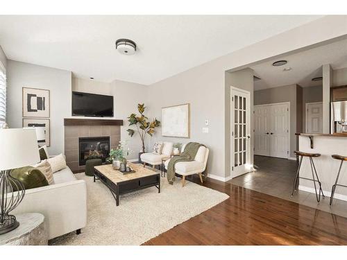 42 Mahogany Terrace Se, Calgary, AB - Indoor Photo Showing Living Room With Fireplace