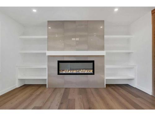 417 Huntley Way Ne, Calgary, AB - Indoor With Fireplace