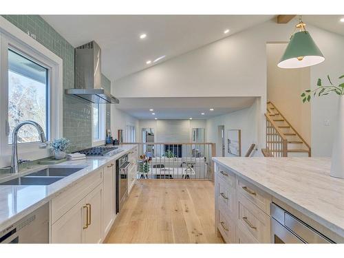 10727 Willowfern Drive Se, Calgary, AB - Indoor Photo Showing Kitchen With Double Sink With Upgraded Kitchen