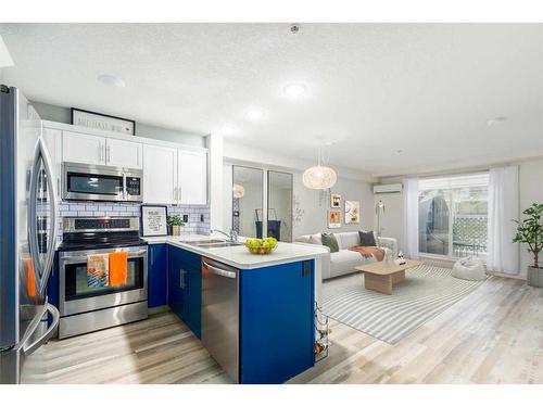 109-304 Cranberry Park Se, Calgary, AB - Indoor Photo Showing Kitchen With Double Sink