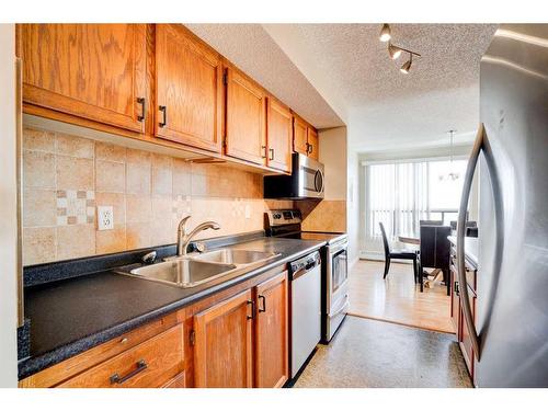 1209-9800 Horton Road Sw, Calgary, AB - Indoor Photo Showing Kitchen With Double Sink