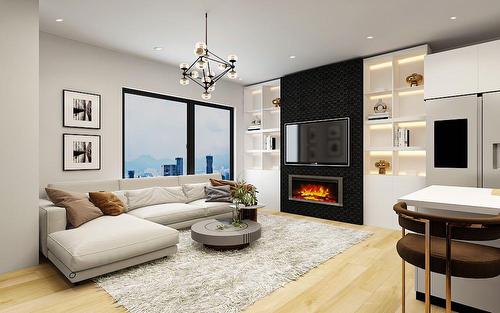 1923 26 Avenue Sw, Calgary, AB - Indoor Photo Showing Living Room With Fireplace