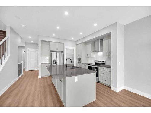 117 Masters Row Se, Calgary, AB - Indoor Photo Showing Kitchen With Upgraded Kitchen