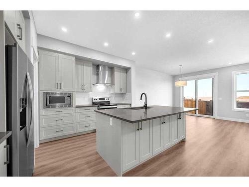 117 Masters Row Se, Calgary, AB - Indoor Photo Showing Kitchen With Upgraded Kitchen