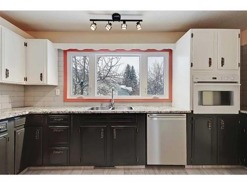 9927 5 Street Se, Calgary, AB - Indoor Photo Showing Kitchen With Double Sink