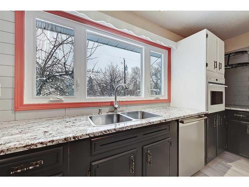 9927 5 Street Se, Calgary, AB - Indoor Photo Showing Kitchen With Double Sink