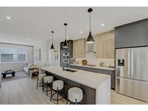 1156 Sailfin Heath, Rural Rocky View County, AB - Indoor Photo Showing Kitchen With Double Sink With Upgraded Kitchen