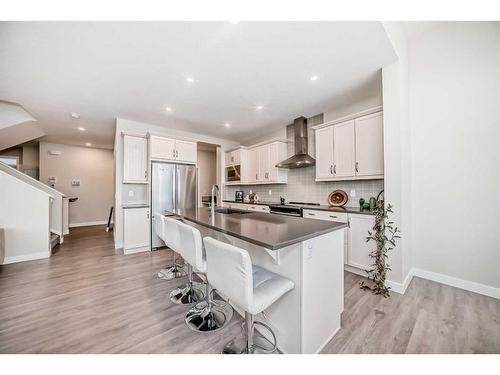 158 Seton Gardens Se, Calgary, AB - Indoor Photo Showing Kitchen With Stainless Steel Kitchen