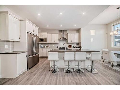 158 Seton Gardens Se, Calgary, AB - Indoor Photo Showing Kitchen With Stainless Steel Kitchen With Upgraded Kitchen