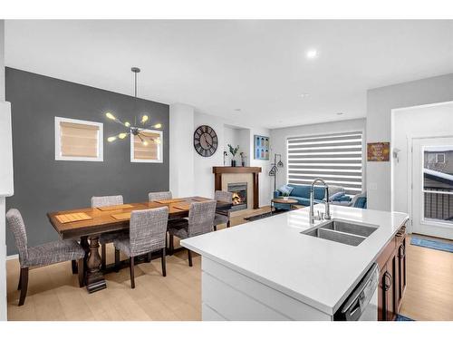 260 Copperstone Gardens Se, Calgary, AB - Indoor With Fireplace