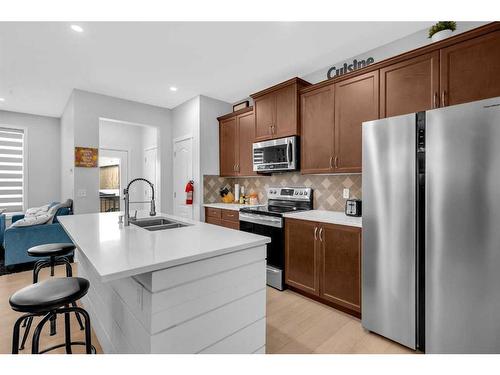 260 Copperstone Gardens Se, Calgary, AB - Indoor Photo Showing Kitchen With Double Sink