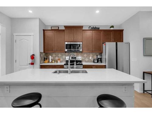 260 Copperstone Gardens Se, Calgary, AB - Indoor Photo Showing Kitchen With Double Sink