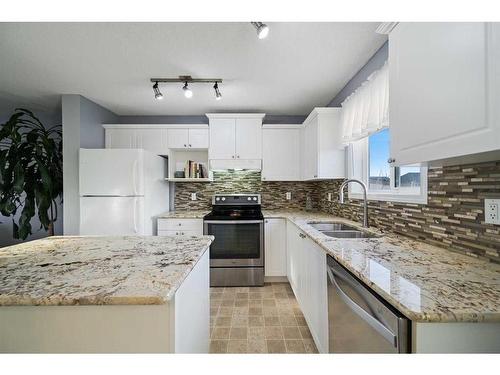 97 Covepark Close Ne, Calgary, AB - Indoor Photo Showing Kitchen With Double Sink With Upgraded Kitchen