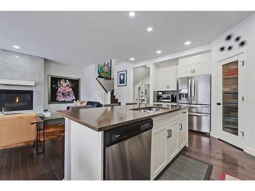 435 Nolan Hill Drive Nw, Calgary, AB - Indoor Photo Showing Kitchen With Stainless Steel Kitchen With Double Sink