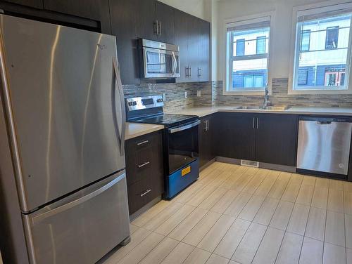 526 Walden Circle Se, Calgary, AB - Indoor Photo Showing Kitchen With Double Sink With Upgraded Kitchen