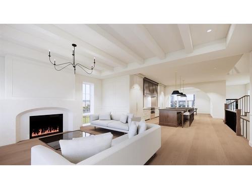 3708 8 Avenue Nw, Calgary, AB - Indoor Photo Showing Living Room With Fireplace