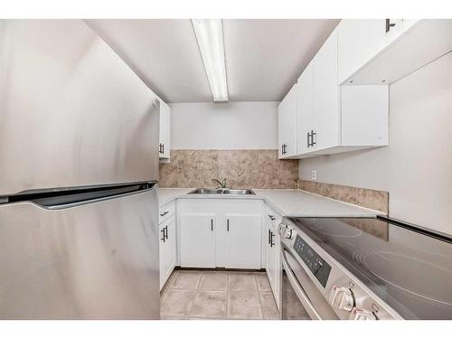 324-5404 10 Avenue Se, Calgary, AB - Indoor Photo Showing Kitchen With Double Sink