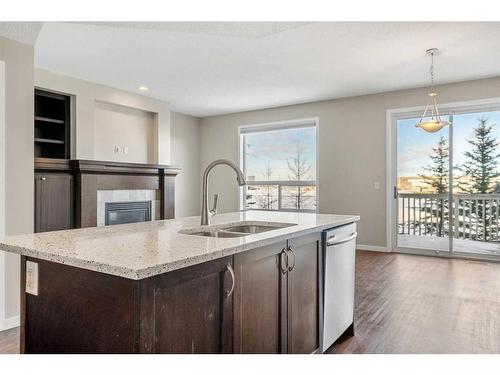 110 Brightoncrest Grove Se, Calgary, AB - Indoor Photo Showing Kitchen With Double Sink