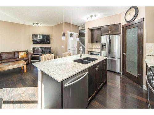 1224 Brightoncrest Green Se, Calgary, AB - Indoor Photo Showing Kitchen With Double Sink