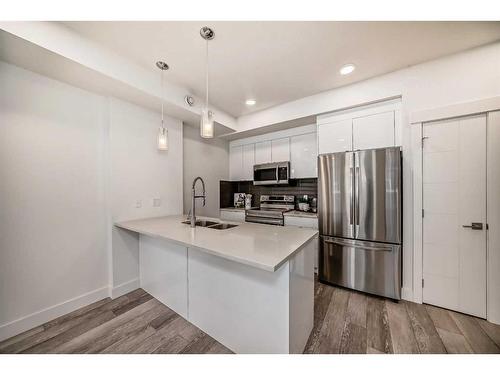 506-10060 46 Street Ne, Calgary, AB - Indoor Photo Showing Kitchen With Stainless Steel Kitchen With Double Sink