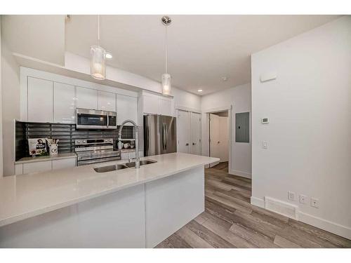 506-10060 46 Street Ne, Calgary, AB - Indoor Photo Showing Kitchen With Stainless Steel Kitchen With Double Sink With Upgraded Kitchen