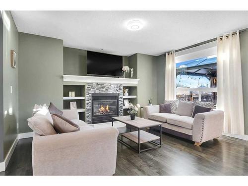 37 Taralea Circle Ne, Calgary, AB - Indoor Photo Showing Living Room With Fireplace