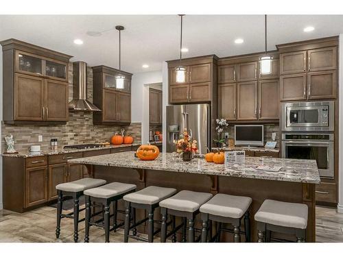 40 Masters Landing Se, Calgary, AB - Indoor Photo Showing Kitchen With Stainless Steel Kitchen With Upgraded Kitchen