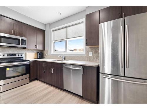 274 Redstone Drive Ne, Calgary, AB - Indoor Photo Showing Kitchen With Stainless Steel Kitchen