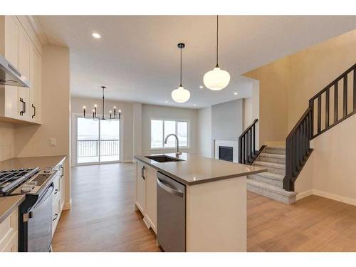 46 Fireside Point, Cochrane, AB - Indoor Photo Showing Kitchen With Upgraded Kitchen