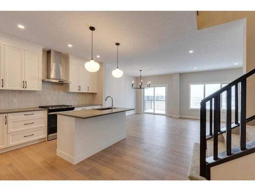 46 Fireside Point, Cochrane, AB - Indoor Photo Showing Kitchen With Upgraded Kitchen