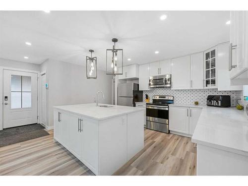 302 Adams Crescent Se, Calgary, AB - Indoor Photo Showing Kitchen With Stainless Steel Kitchen With Upgraded Kitchen